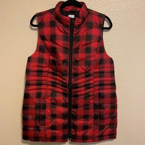JJill Buffalo Plaid Puffer Vest